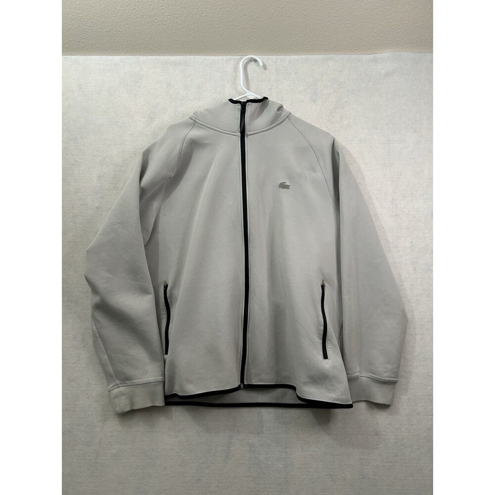 Lacoste Motion Hoodie Jacket Mens XXL Light Gray Full Zip Sweatshirt SH5172 FR 7